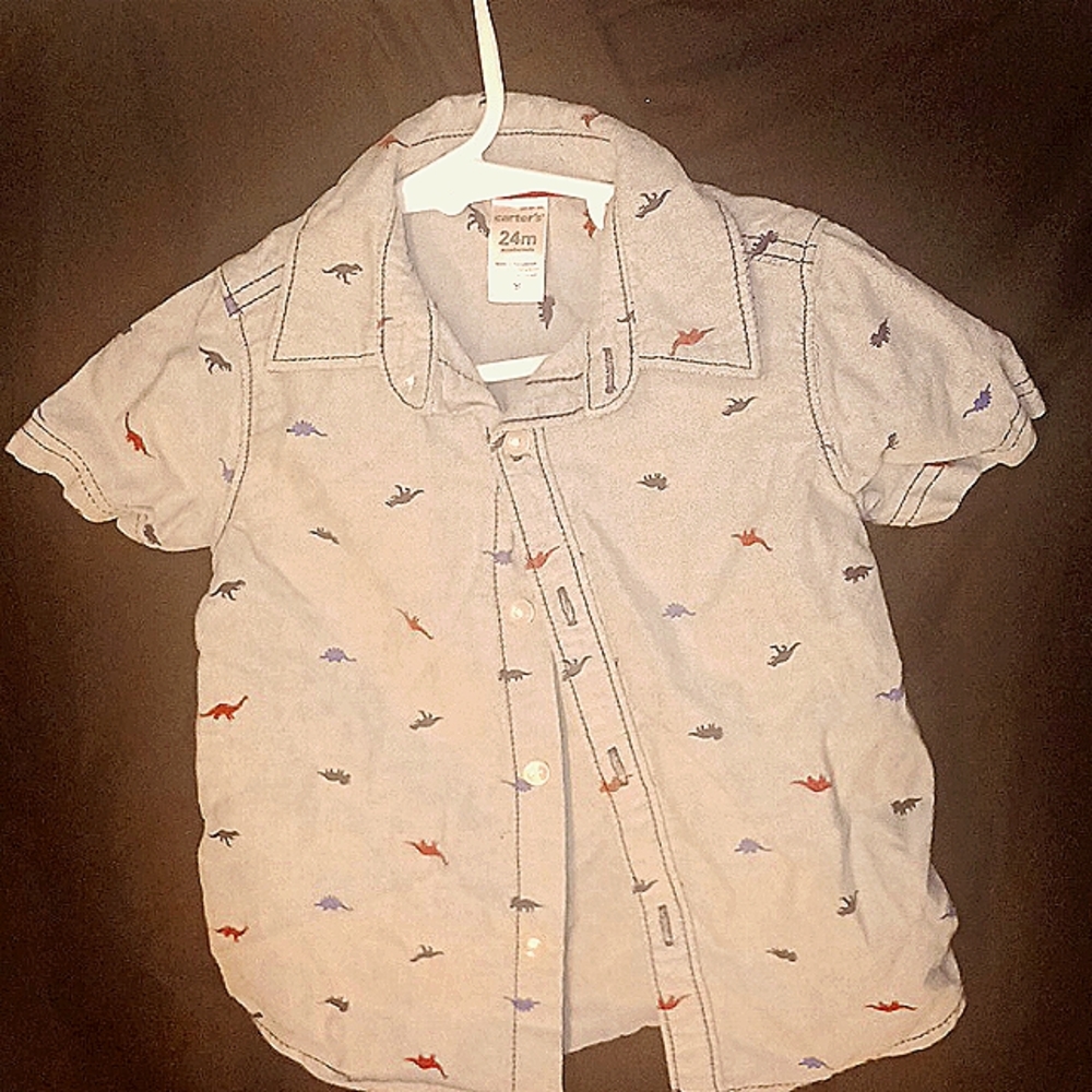 Carter's Dinosaur button up shirt. 24 months.